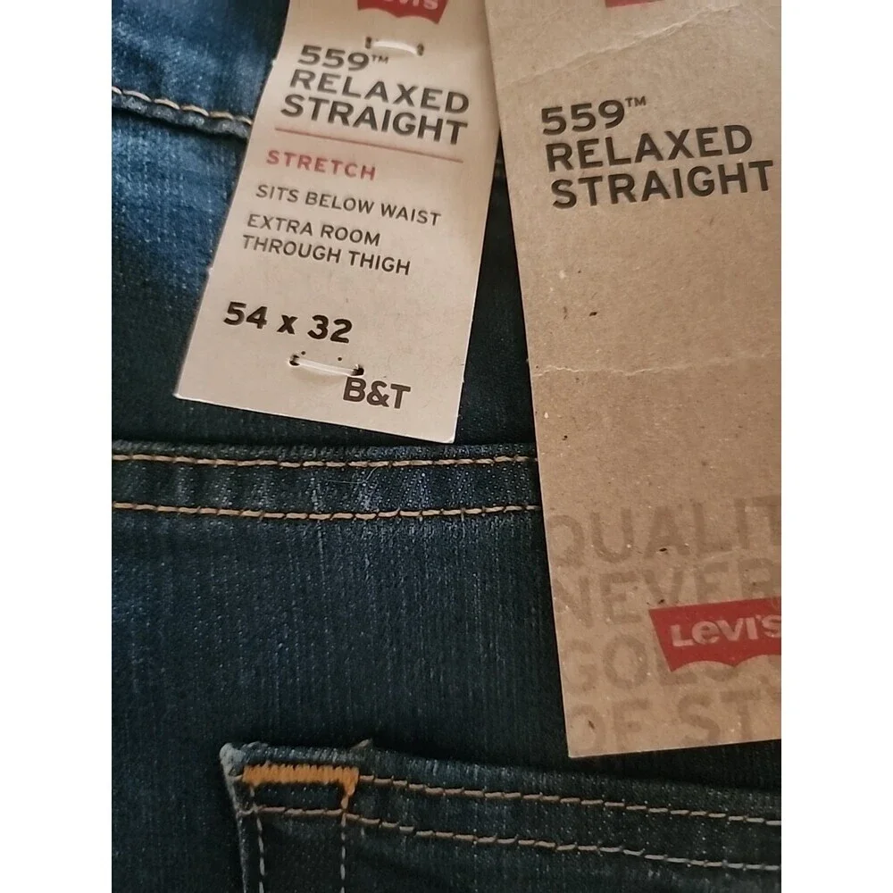 Levis 559 Relaxed Straight Jeans Mens 54x32 Denim NEW NWT‎ Big Tall L100 Comfy